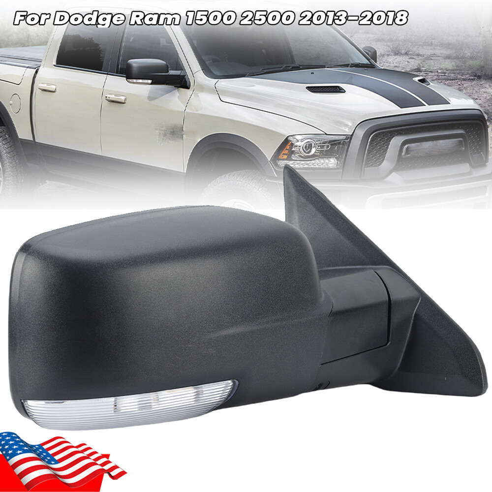 For Ram 1500 2013-2018 2019 Right Side Mirror Heated Turn Signal Puddle Light RH