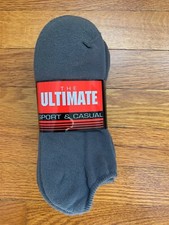 5 Pairs Ankle Socks Low Cut Fit Gray Size 10-13 Sports Footies