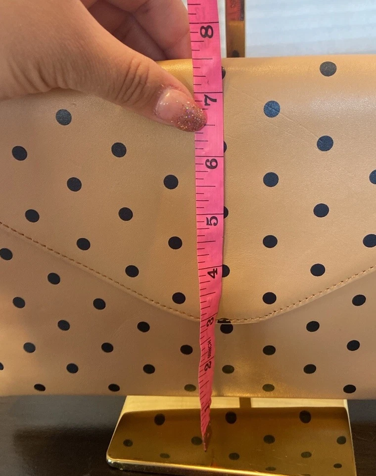 Bolso de Mano J Crew Marrón Negro Lunares Sobre Bolso sin asas Cadena para el Hombro Foto 4 de 4