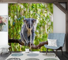 3D Branch Koala ZHUA4492 Animal Photo Curtain Window Blockout Fabric Amy 2023