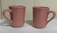 2 X HLC Colorations Homer Laughlin Company Coffee Cups VTG Pink- Set of 2