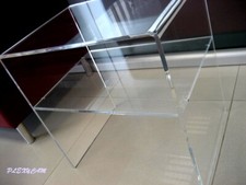 Tavolino Comodino Plexiglass Trasparente Con Ripiano Mensola Arredo VARIE MISURE