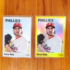 2024 Topps Archives Baseball Yellow Foil Border + Base Pair # 184 Aaron Nola 