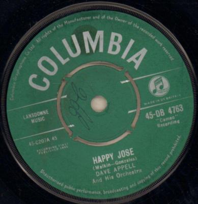 Dave Appell(1st Issue 7'' Vinyl)Happy Jose / Swing Low Sweet Chariot-Col-Ex/Ex-