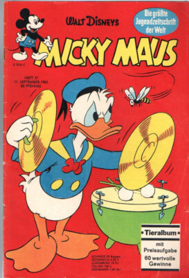 Micky Maus 1965 nr 37  Original  Z1-Z2  +MMK Zeitung +Gutschein
