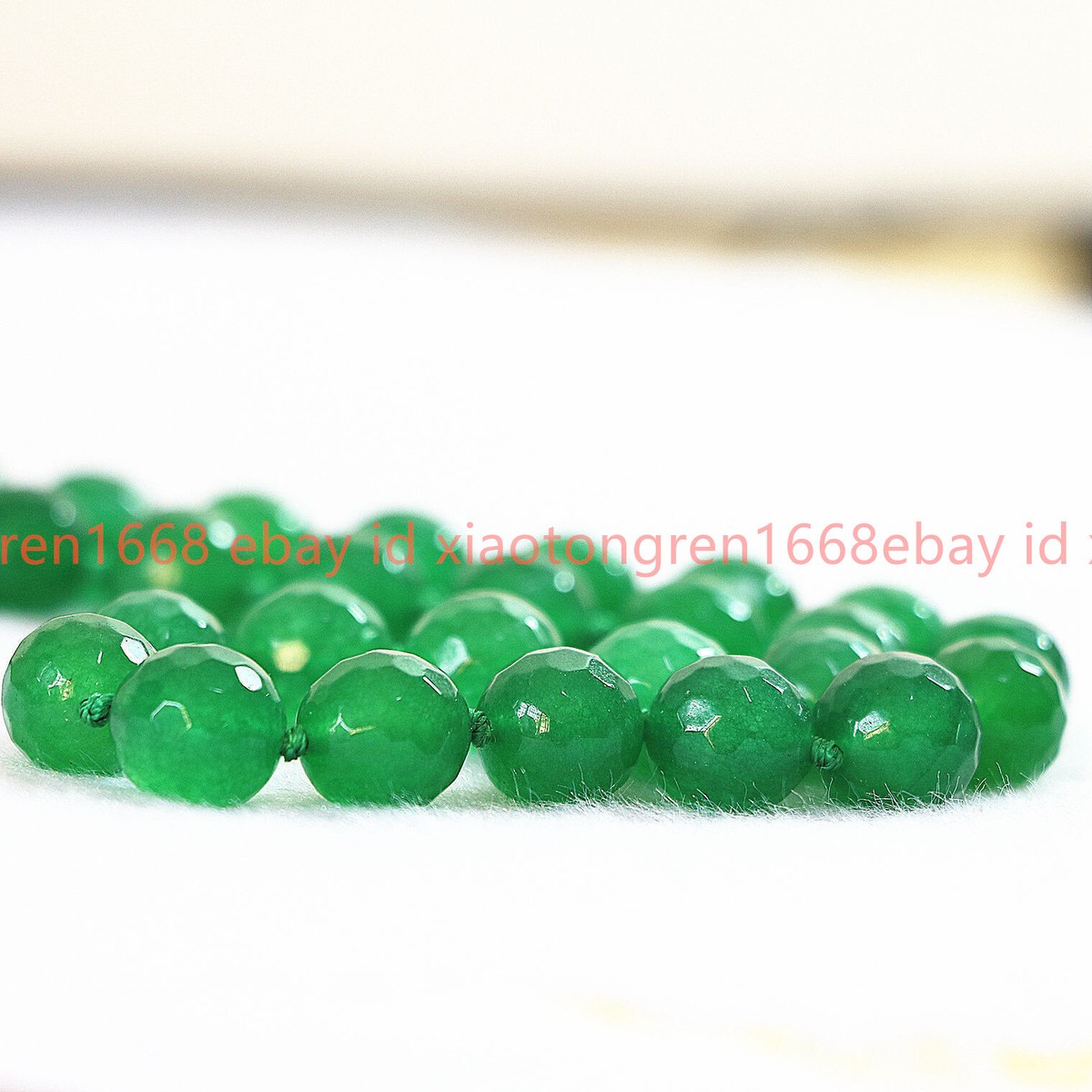 Natural 8mm Green Jadeite Jasper Round Gemstone Beads Pendant Necklace 20 AAA+ - Foto 7