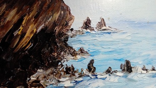 HUILE SUR TOILE FERNAND BRENAS CAP AGDE LA PETITE PLAGE 1982 ENCADRER ET SIGNER - Imagen 5 de 12