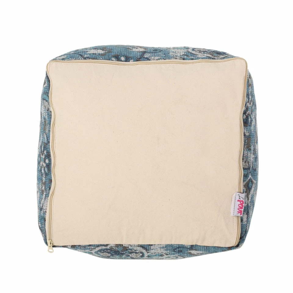 Ткань бохо ручной работы восточный кубический пуф, синий - Изображение 3 из 4