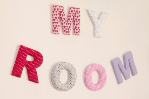 Gisela Graham Fabric My Room Fabric Wall Letters - Decorative Girls Bedroom - Picture 2 of 3