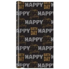 The Gift Wrap Company Golden Birthday 5ft Premium Gift Wrap Roll