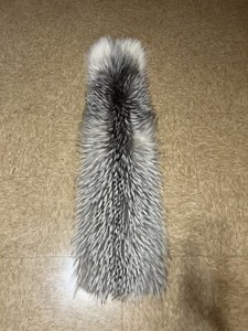 LILLY E VIOLETTA FUR SCARF NWTGS WHITE/GRAY 11X44