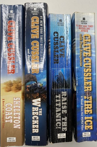 Clive Cussler 4 Book Lot Justin Scott Dirk Pitt Paperback Fire Ice Raise Titanic - Picture 6 of 6