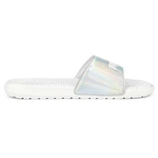 PUMA Cool Cat Distressed Slide  Womens White Casual Sandals 38672201