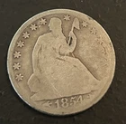 1854 O Seated Liberty Silver Half Dollar Original AG/G