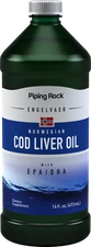 Cod Liver Oil Liquid | 16 oz | with EPA and DHA | Non-GMO | by Piping Rock