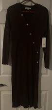 Madison + Hudson L/Sleeve Brown Rib Knit Long Sweater Dress Size XL NWT