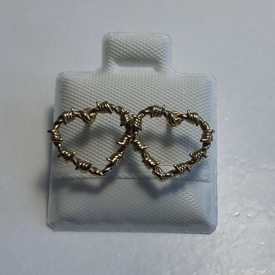 10 Karat massives Gelbgold Herz, Ohrstecker mit Schmetterling. Neu.