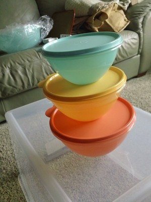 TUPPERWARE 3pc Wonderlier Bowl Set- Multi-NIP 4.5, 3.25 & 2 Cup Bowls_NIP