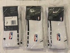 Nike NBA Elite DRI-FIT White Socks 3 Pair Large