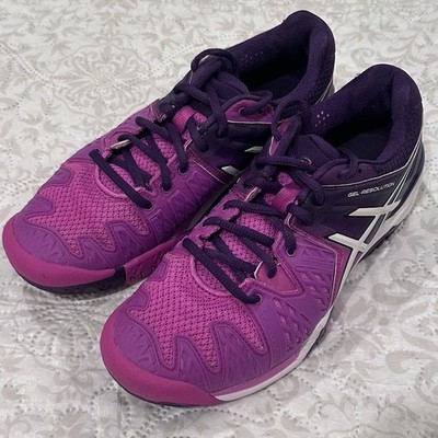 Asics Women s Gel Resolution 6 E550J Pink Running Shoes Sneakers Comfort Sz 6.5