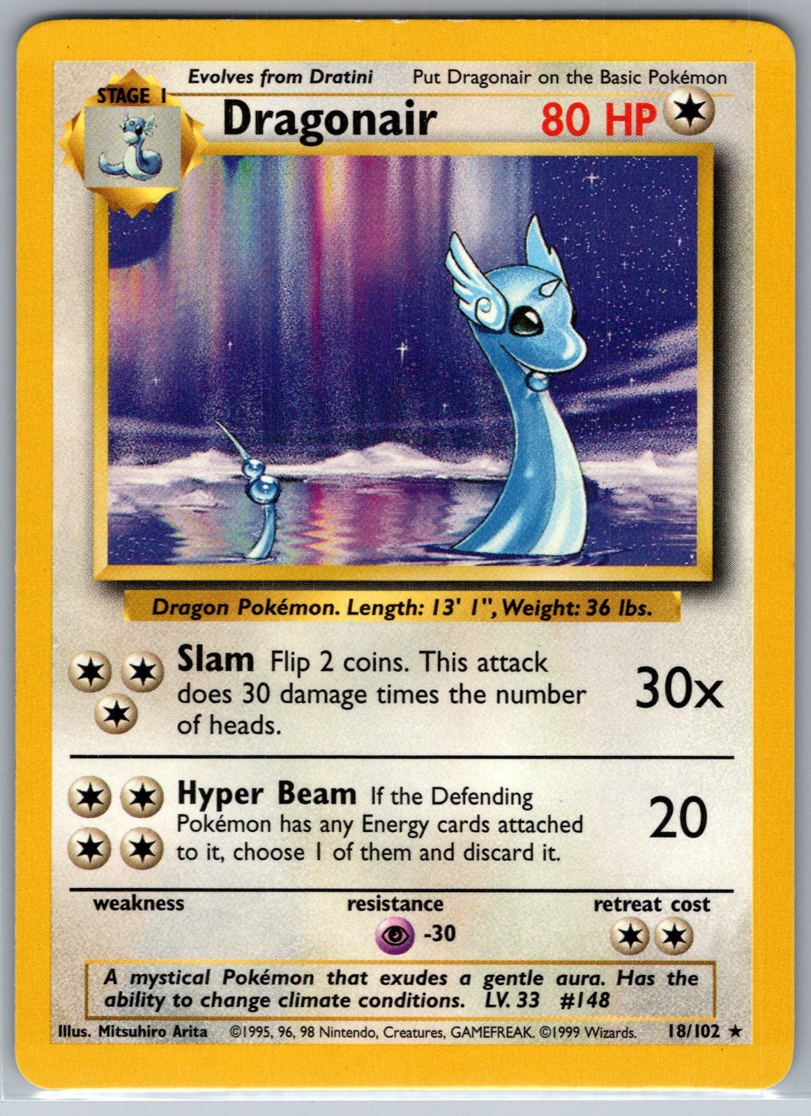 Pokemon TCG Dragonair Base Set Unlimited 18/102 LP