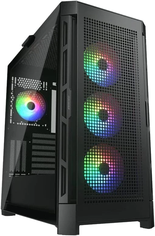 COUGAR DUOFACE PRO RGB ATX Mid Tower PC Case, Glass Side, 4 ARGB Fans - Black - Image 2 of 4