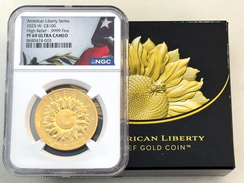 2025-W $100 High Relief Liberty Gold NGC PF69 + OGP