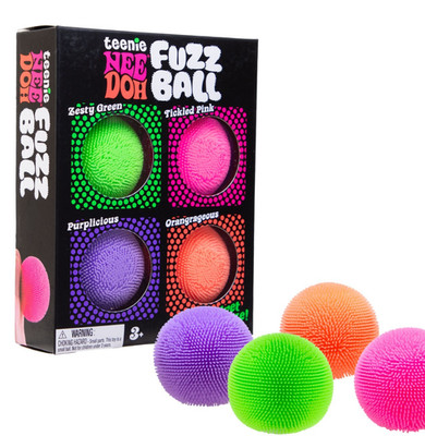 Schylling NeeDoh Teenie Fuzz Ball Toy 4-Pack 1.5'' AUTHENTIC