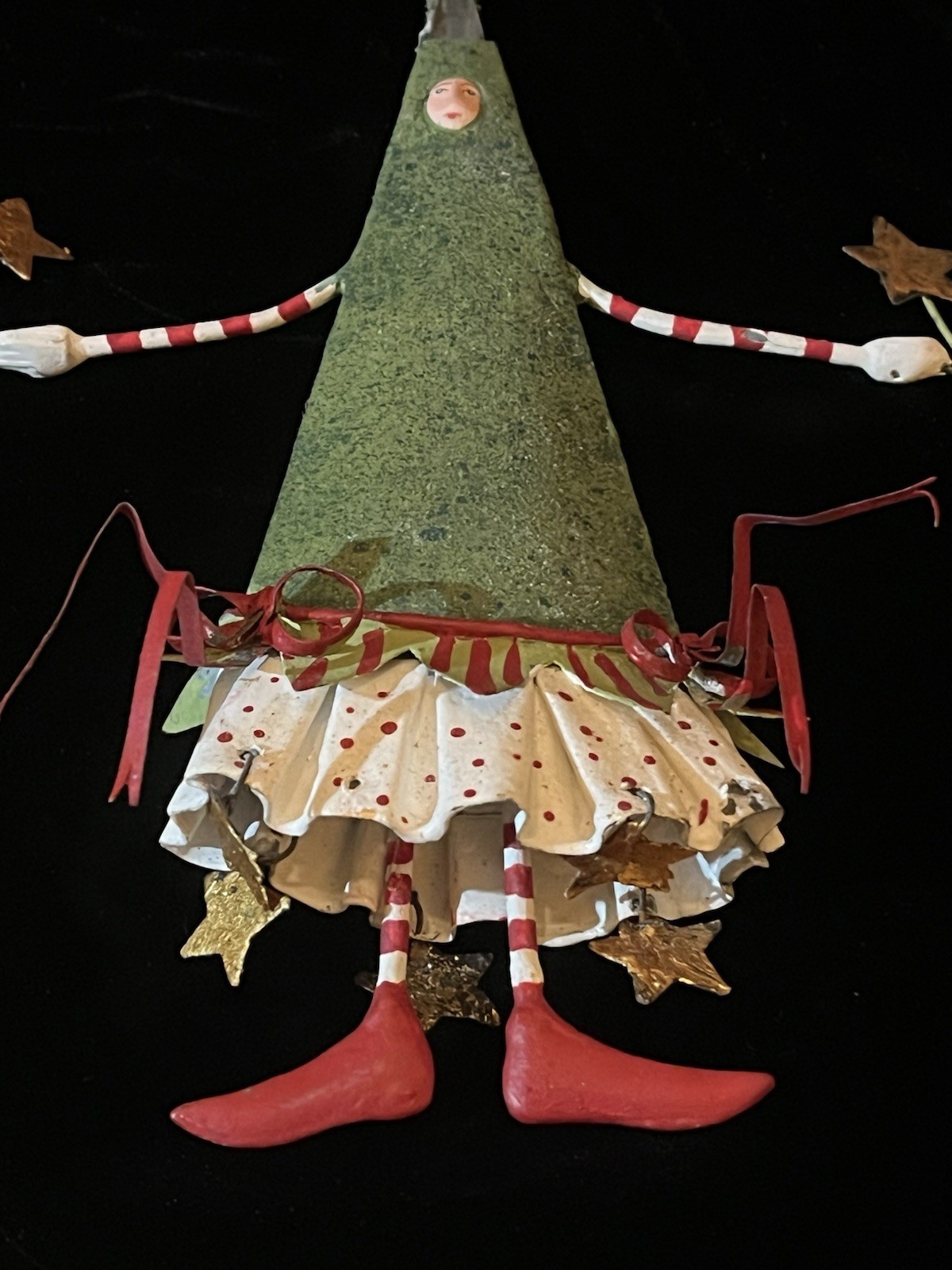 Dept 56 Christmas KRINKLES ~ Tin Christmas Tree Ornament ~ Patience Brewster