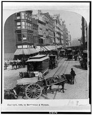 Broadway,Union Square,Madison Square,New York,NY,Trolleys,Carts,Carriages,c1892