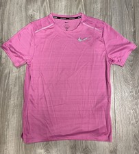 Nike Dri-Fit Miler Short Sleeve Top - Small - Playful Pink