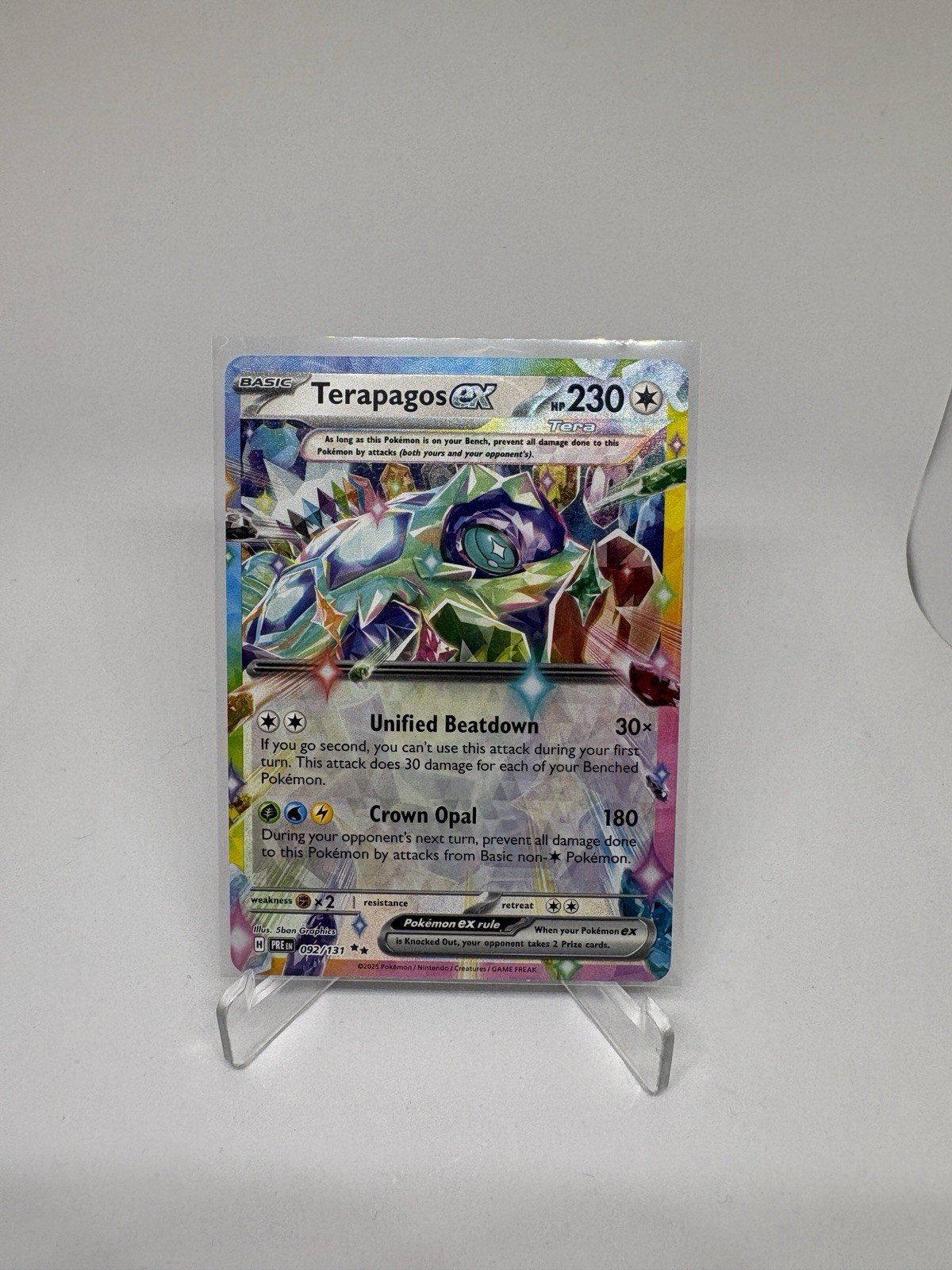 Terapagos EX 92/131 Prismatic Evolutions Pokemon TCG Near Mint Condition