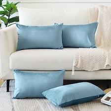 Set of 4 Decorative Throw Pillow Covers Soft 20" x 12" Pack of 4 Light Blue
