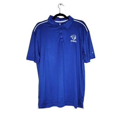  Seton Hall Pirates Colosseum Polo Shirt Mens Large Blue Stretch Preppy NCAA