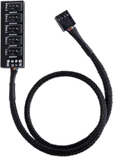 4 Pin & 3 Pin CPU Cooler Cooling Fan 1 to 5 Splitter 5 Way Adapter 13-Inch,24AWG