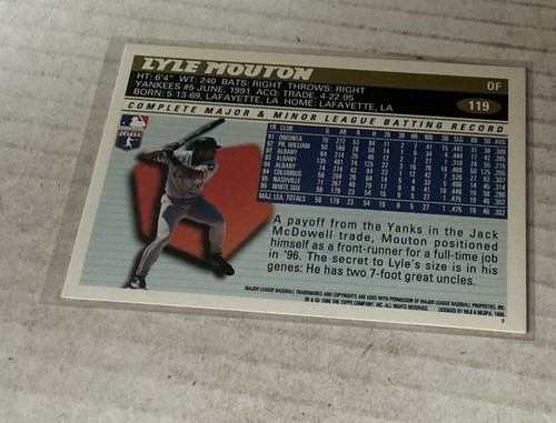 lyle mouton #119 - 1997 Topps Baseball - Hand Signed Auto - Picture 2 of 2