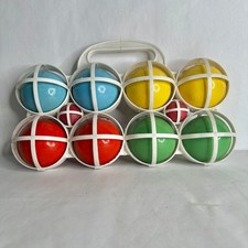 Vintage MOB Bocce Ball Set 8 Large and 2 Pallino With Carrying Case