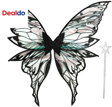 Fairy Wings for Adults Women 31.5"X29.5" Fairy Costume Set Large Butterfly Wings