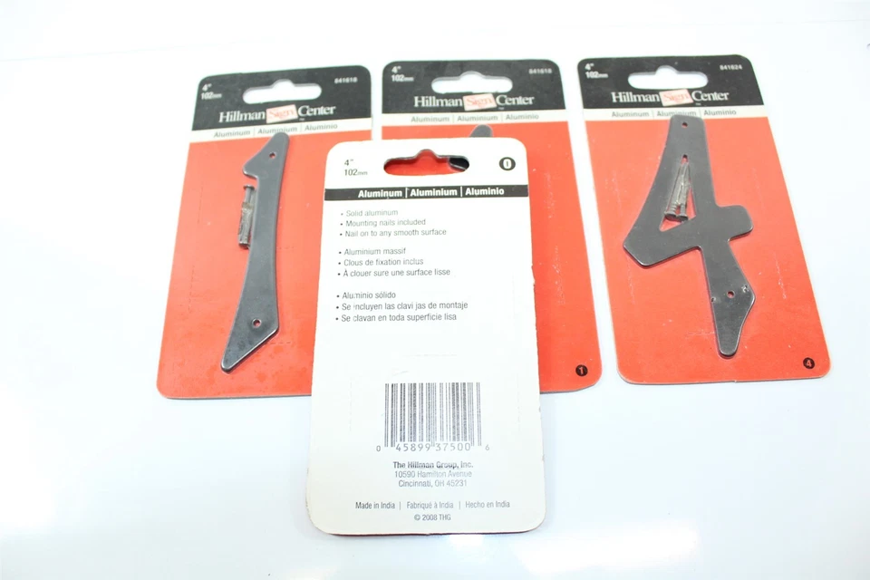 Outdoor House / Mailbox Aluminum Numbers 4" Lot of 4 Includes #'s 0, 1, 1 And 4 - Image 4 of 4