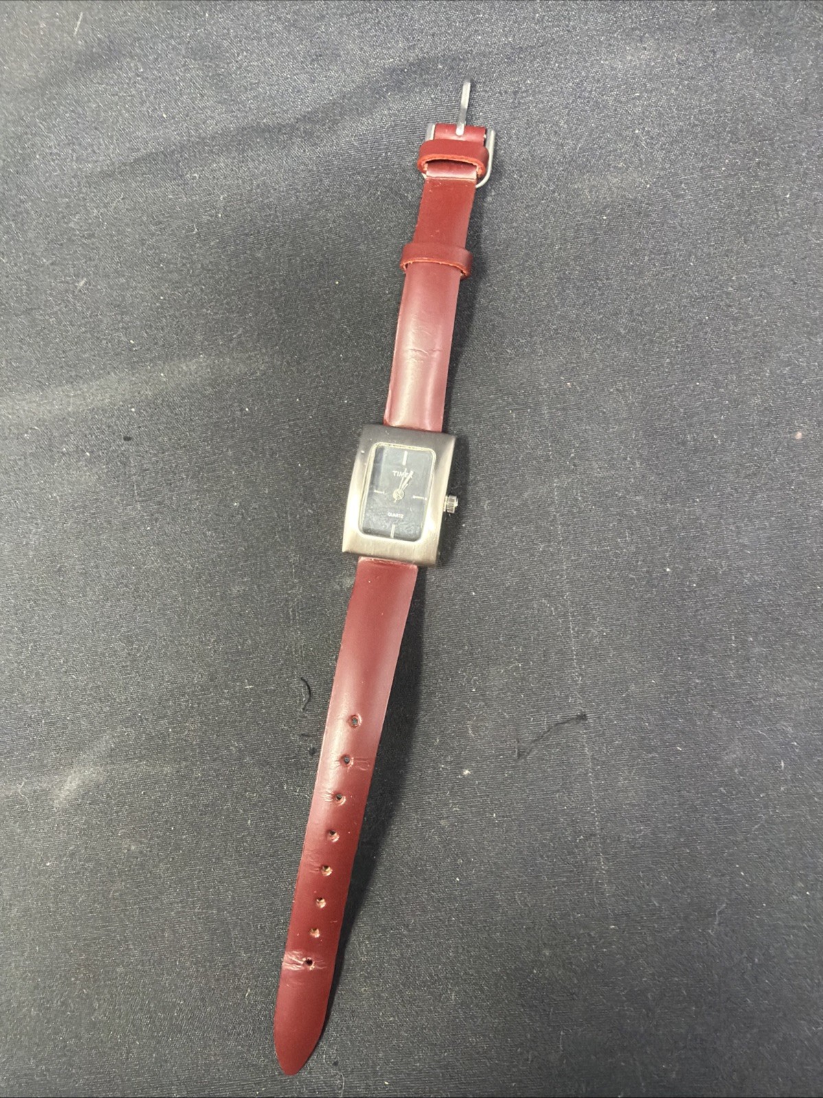 Timex M9 Quartz Rectangular Watch, Silver Case, B… - image 1