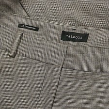 Talbots Newport Pant Women's 12 Brown Wool Stretch Fabric Waistband Straight