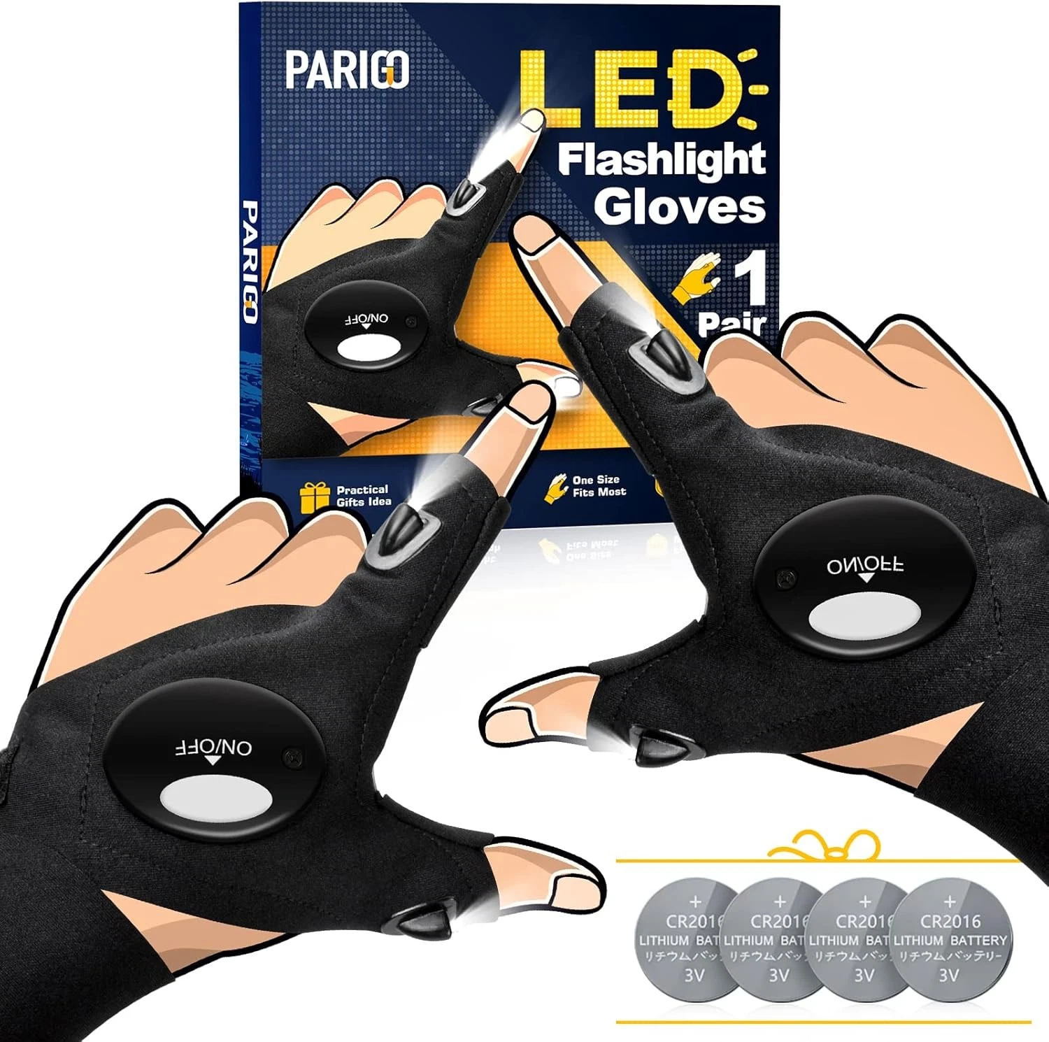 LED Flashlight Gloves – Half Finger Outdoor Camping
Opens in a new window or tab