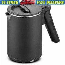 Dual Voltage Cool Touch Travel Kettle 0.6L Auto Shut Off Compact Stainless Steel