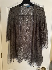 Lightweight Rayon Fringe Duster Gray Medium