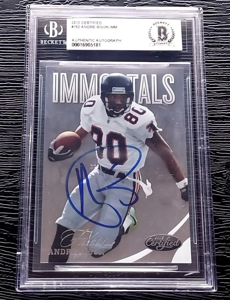 ANDRE RISON WR AUTOGRAPHED SIGNED 2012 CERTIFIED IMMORTALS CARD BECKETT BAS