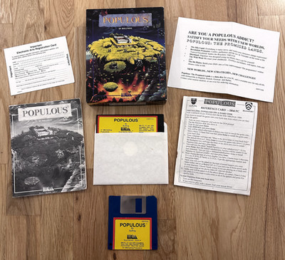 Populous PC Big Box 3,5  + 5,25  Floppy 1989 Bullfrog KOMPLETT