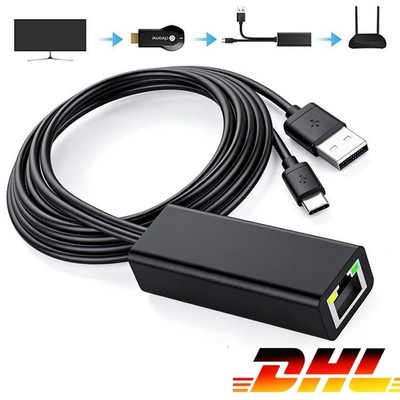 Waipu.Tv Ethernet Adapter 4K Stick | M-USB Auf RJ45 | LAN Netzwerkadapter Mit US