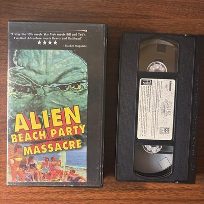ALIEN BEACH PARTY MASSACRE Horror VHS Cut  Box Former Rental RARE