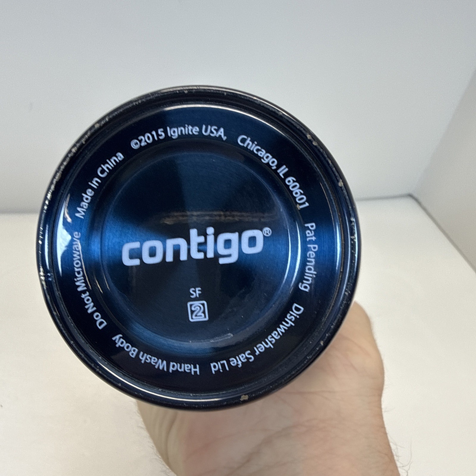 Contigo Byron 2.0 Stainless Steel Travel Mug Blue 16 oz Rubber Grip