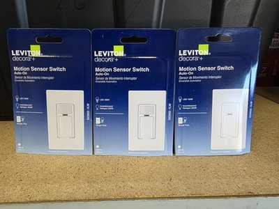 Lot Of 3 Leviton Decora In-Wall Motion Sensor Light Switch Motion Activated Auto